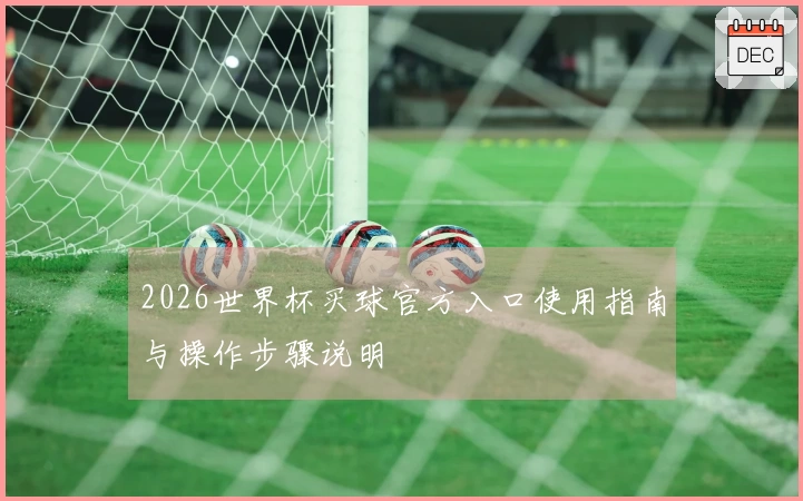 2026世界杯买球官方入口使用指南与操作步骤说明